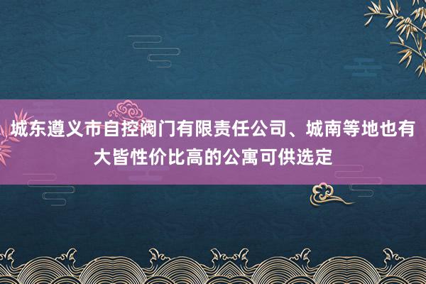 城东遵义市自控阀门有限责任公司、城南等地也有大皆性价比高的公寓可供选定